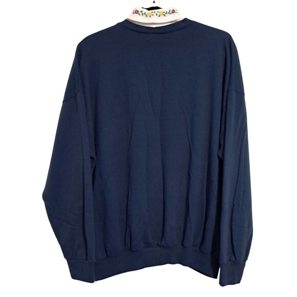 Vintage Act II Farm Scene Sweatshirt XL Navy Blue 100% Acrylic Made In USA - Picture 5 of 12